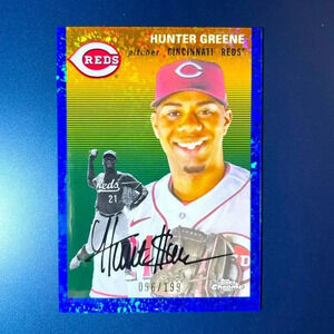 Hunter Greene Blue Mini Diamond /199 2023 Topps Chrome Platinum Anniversary
